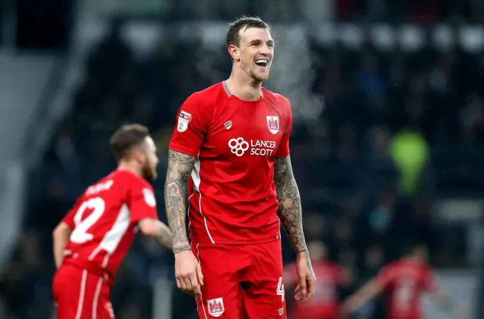 Framed Print : Aden Flint of Bristol City in Action Against Derby County, 11 / 02 / 2017