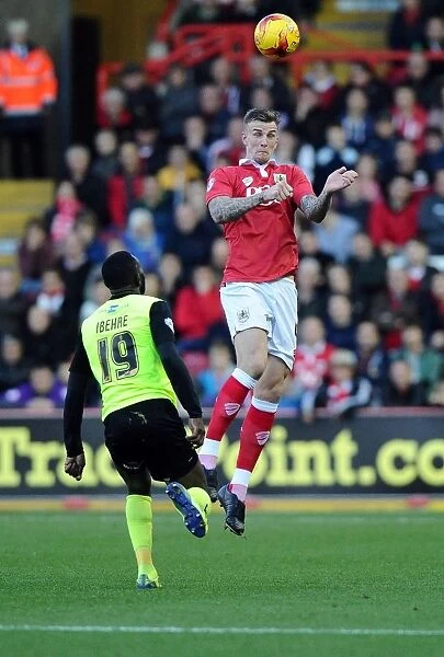 Aden Flint Clears the Ball for Bristol City against Oldham Athletic, Sky Bet League One, 2014