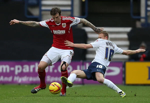 Aden Flint Clears for Bristol City Against Preston North End, Sky Bet League One, 2013