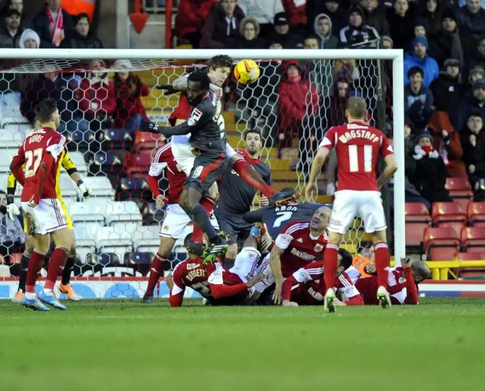 Framed Print : Aden Flint Clears the Danger: Bristol City vs Carlisle United, 2014 Framed Print : Aden Flint Clears the Danger: Bristol City vs Carlisle United, 2014