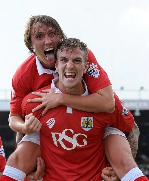Aden Flint and Luke Ayling: Celebrating Bristol City's Goal in Sky Bet League One (September 6, 2014)