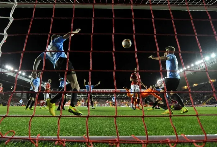 Framed Print : Aden Flint Scores Double: Bristol City's Victory Over Bradford City (October 2014) Framed Print : Aden Flint Scores Double: Bristol City's Victory Over Bradford City (October 2014)
