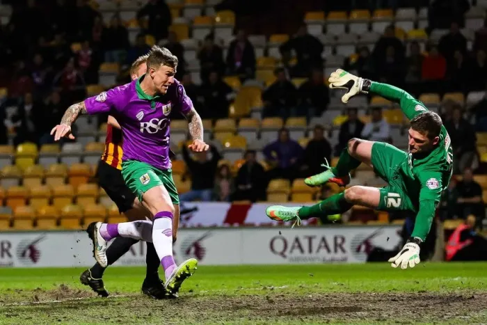 Framed Print : Aden Flint Scores Fourth Goal: Bradford City 0-4 Bristol City (Promotion Battle) Framed Print : Aden Flint Scores Fourth Goal: Bradford City 0-4 Bristol City (Promotion Battle)