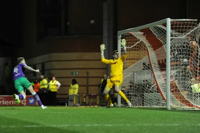 Framed Print : Aden Flint Scores the Game-Winning Goal for Bristol City against Leyton Orient, Sky Bet League One - March 3, 2015