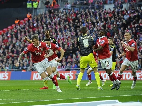 Aden Flint Scores the Opener: Bristol City's Johnstone's Paint Trophy Victory over Walsall at Wembley Stadium