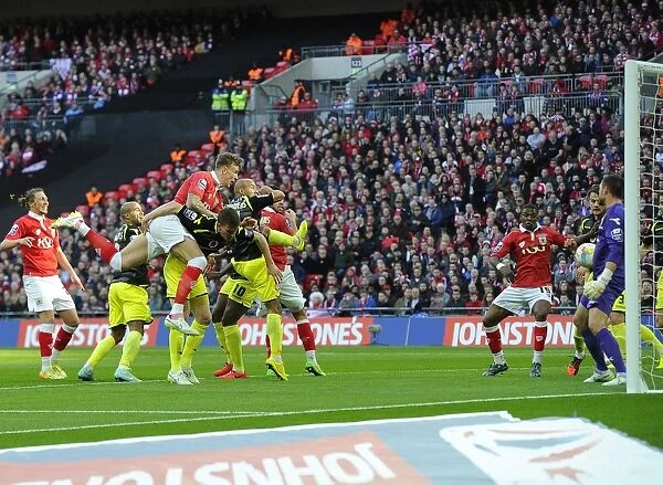 Aden Flint Scores Opening Goal: Bristol City's Victory in Johnstone's Paint Trophy Final Against Walsall (2015)