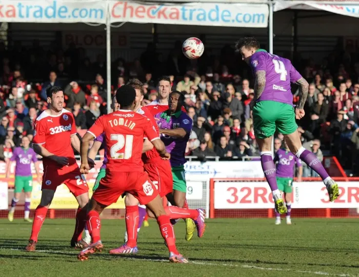 Framed Print : Aden Flint Scores Opening Goal: Crawley Town vs. Bristol City, March 7, 2015 Framed Print : Aden Flint Scores Opening Goal: Crawley Town vs. Bristol City, March 7, 2015