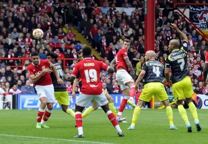 Framed Print : Aden Flint Scores the Winner: Bristol City vs. Walsall, Sky Bet League One, May 2015