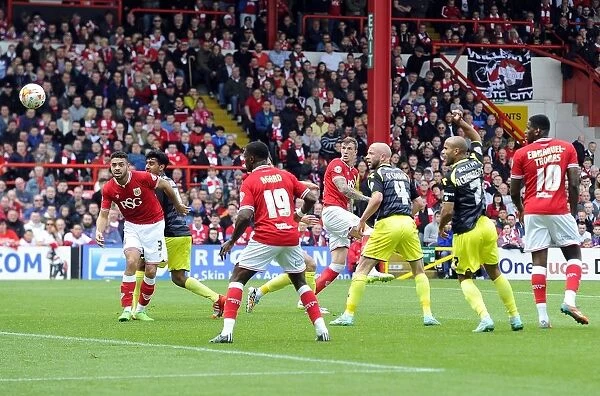 Aden Flint Scores the Winning Goal for Bristol City against Walsall, Sky Bet League One, May 2015