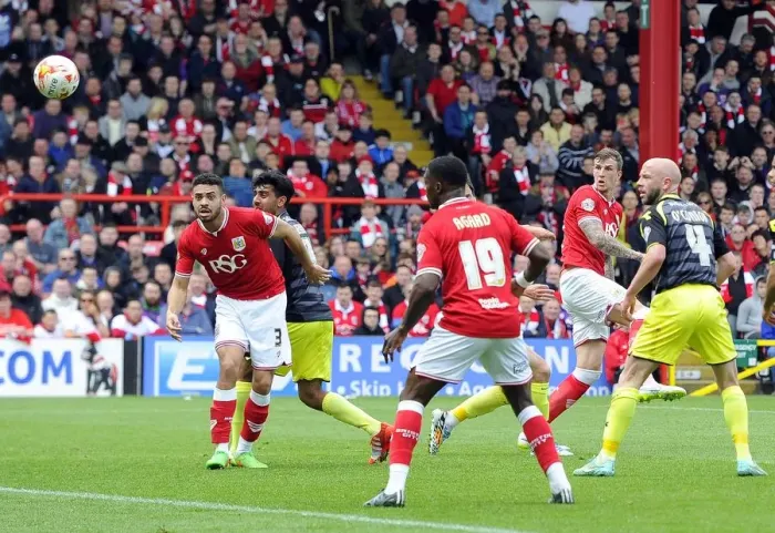 Framed Print : Aden Flint Scores the Winning Goal: Bristol City vs Walsall, Sky Bet League One, May 2015 Framed Print : Aden Flint Scores the Winning Goal: Bristol City vs Walsall, Sky Bet League One, May 2015