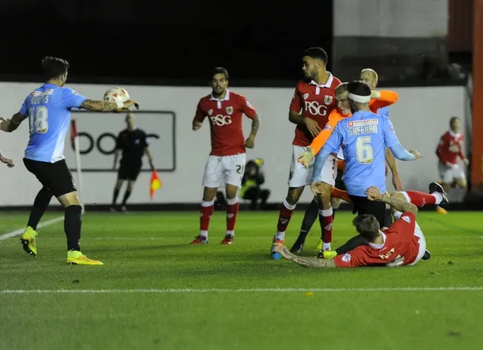 Framed Print : Aden Flint Strikes Again: Thrilling Goal as Bristol City Takes the Lead