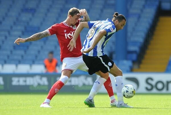 Aden Flint vs Atdhe Nuhiu: Intense Clash at Hillsborough Stadium - Sheffield Wednesday vs Bristol City, Sky Bet Championship