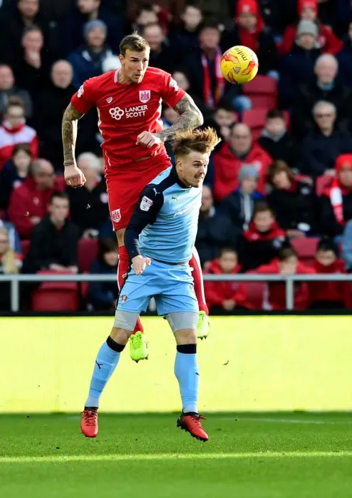 Framed Print : Aden Flint vs. Danny Ward: Epic Aerial Battle at Ashton Gate Framed Print : Aden Flint vs. Danny Ward: Epic Aerial Battle at Ashton Gate