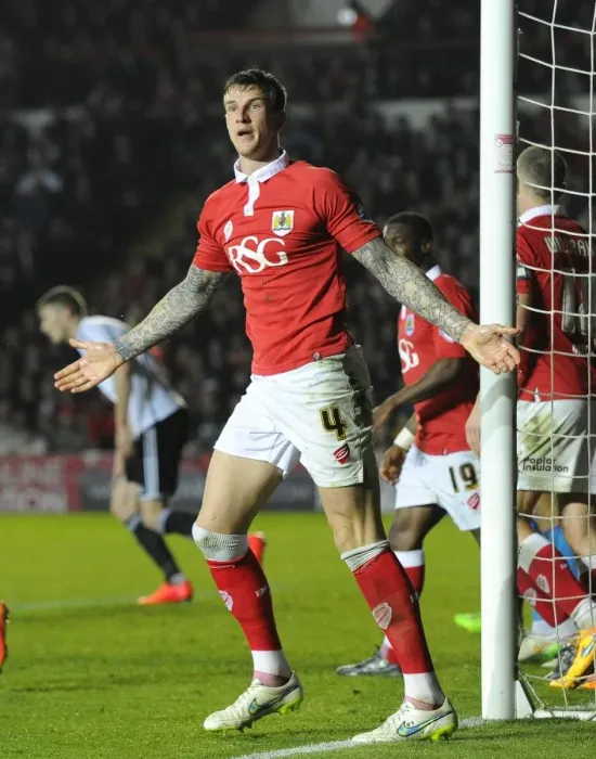 Framed Print : Aden Flint's Appeal: Bristol City vs Swindon Town, Sky Bet League One, April 7, 2015