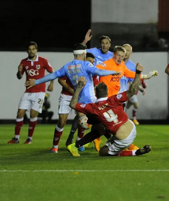 Framed Print : Aden Flint's Brace: Bristol City Dominates Bradford City 3-0 Framed Print : Aden Flint's Brace: Bristol City Dominates Bradford City 3-0