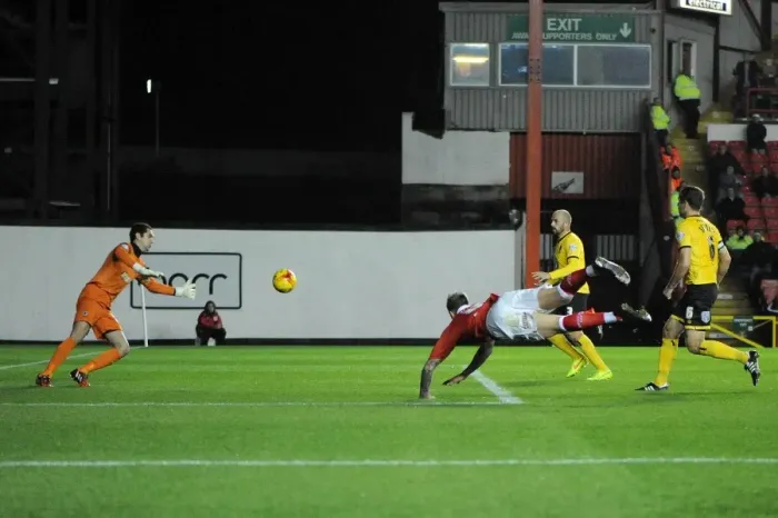 Framed Print : Aden Flint's Close Call: Bristol City vs AFC Wimbledon, Johnstone's Paint Trophy