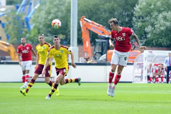 Framed Print : Aden Flint's Close Call: Bristol City vs Burnley, Sky Bet Championship (August 2015) Framed Print : Aden Flint's Close Call: Bristol City vs Burnley, Sky Bet Championship (August 2015)