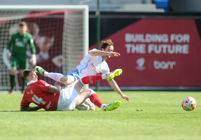 Framed Print : Aden Flint's Determined Tackle: Bristol City vs Coventry City, Sky Bet League One, 2015