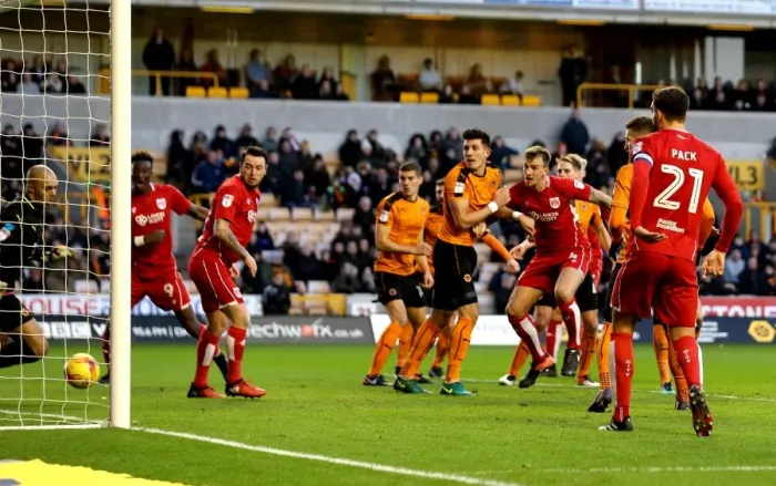 Framed Print : Aden Flint's Dramatic Goal: Wolverhampton Wanderers 1-2 Bristol City (Sky Bet Championship, 26 / 12 / 2016)