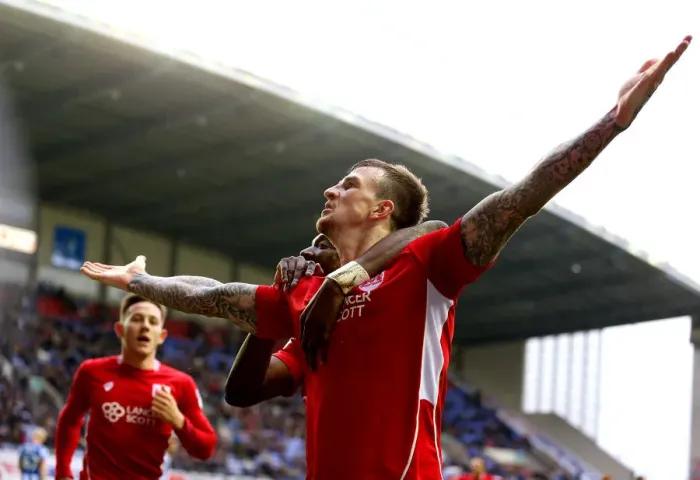 Framed Print : Aden Flint's Euphoric Goal: Stunning Upset for Bristol City against Wigan Athletic in Sky Bet Championship (March 11, 2017) Framed Print : Aden Flint's Euphoric Goal: Stunning Upset for Bristol City against Wigan Athletic in Sky Bet Championship (March 11, 2017)