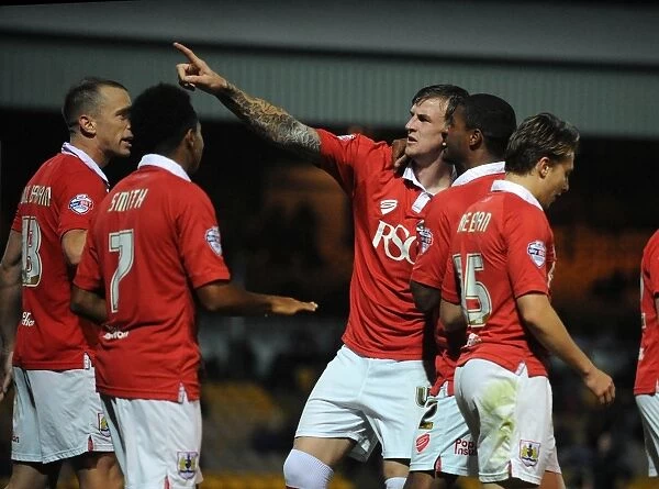 Aden Flint's Euphoric Goal Celebration: Port Vale vs. Bristol City, Sky Bet League One, 2014