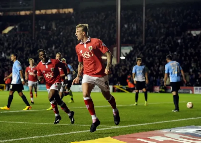 Framed Print : Aden Flint's Euphoric Goal: Thrilling Victory for Bristol City over Bradford City (2014) Framed Print : Aden Flint's Euphoric Goal: Thrilling Victory for Bristol City over Bradford City (2014)