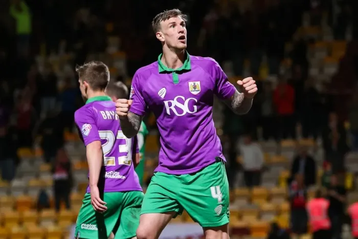 Framed Print : Aden Flint's Goal Celebration: Bradford City vs. Bristol City (Promotion Battle), April 14, 2015 Framed Print : Aden Flint's Goal Celebration: Bradford City vs. Bristol City (Promotion Battle), April 14, 2015