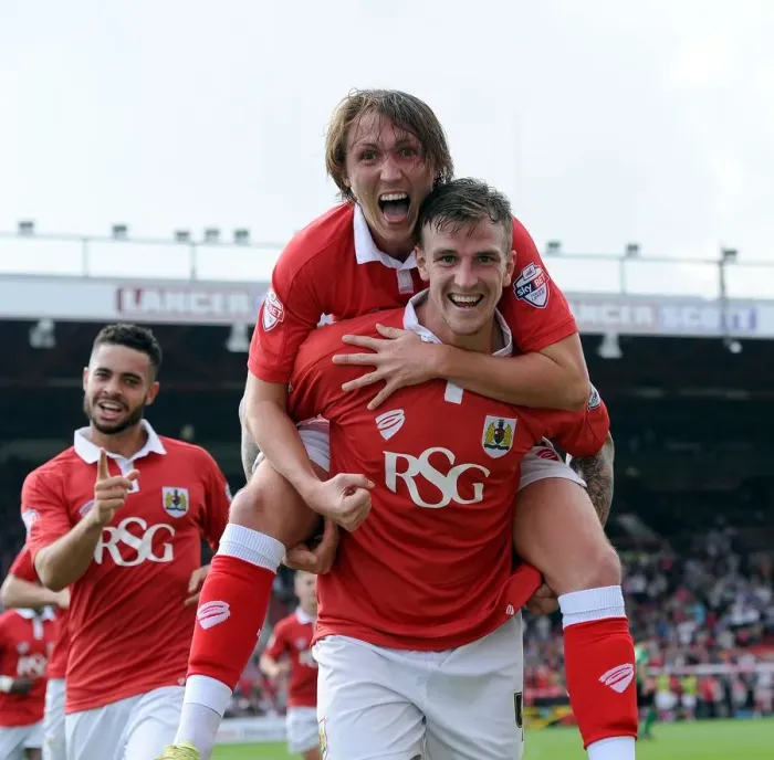 Framed Print : Aden Flint's Goal Celebration: Bristol City vs Scunthorpe United, September 6, 2014
