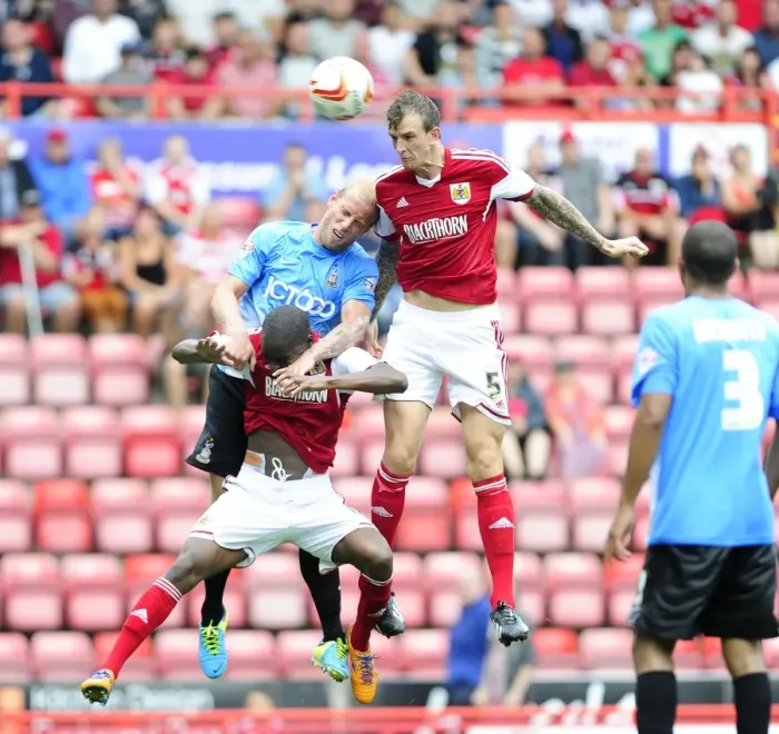 Framed Print : Aden Flint's Header: Bristol City vs. Bradford City, Sky Bet League One, 2013 Framed Print : Aden Flint's Header: Bristol City vs. Bradford City, Sky Bet League One, 2013