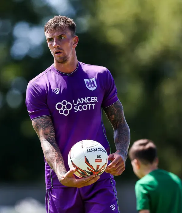 Framed Print : Aden Flint's Intense Scrutiny: Guernsey FC vs. Bristol City, 2017