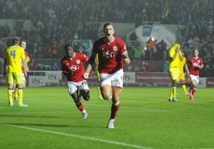 Framed Print : Aden Flint's Last-Minute Strike Saves 2-2 Draw for Bristol City against Leeds United Framed Print : Aden Flint's Last-Minute Strike Saves 2-2 Draw for Bristol City against Leeds United