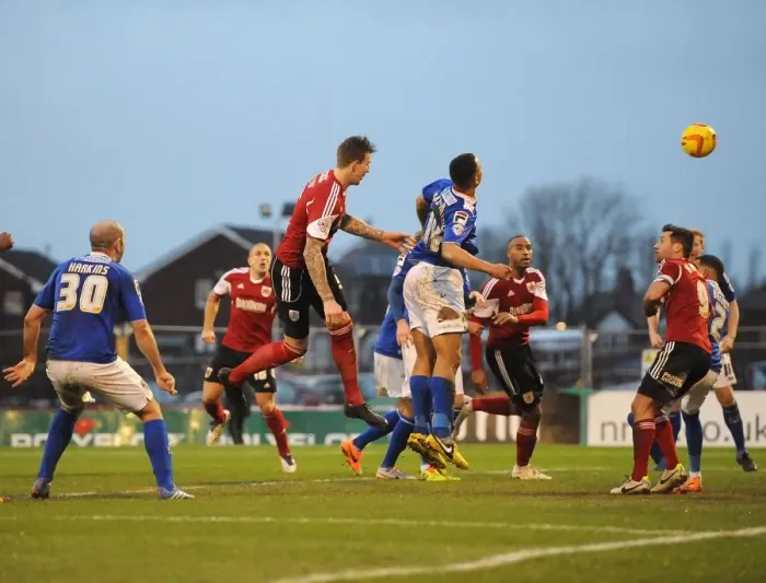 Framed Print : Aden Flint's Late Chance: Oldham Athletic vs. Bristol City, Sky Bet League One Framed Print : Aden Flint's Late Chance: Oldham Athletic vs. Bristol City, Sky Bet League One