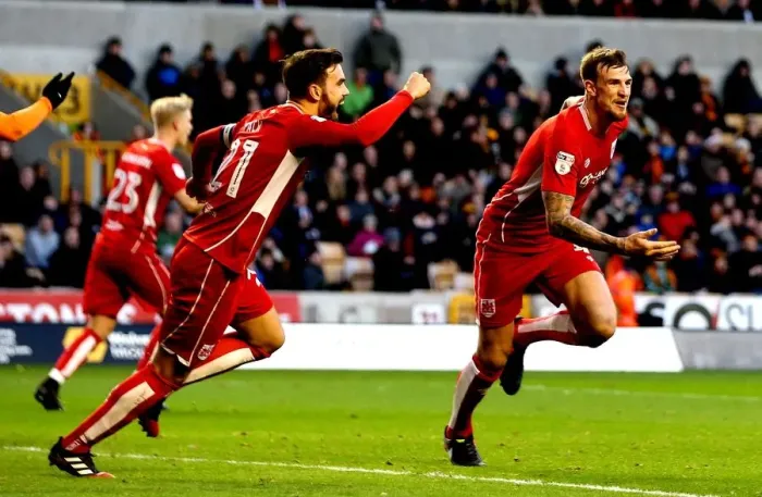 Framed Print : Aden Flint's Stunner: Bristol City Takes 2-1 Lead Against Wolverhampton Wanderers Framed Print : Aden Flint's Stunner: Bristol City Takes 2-1 Lead Against Wolverhampton Wanderers