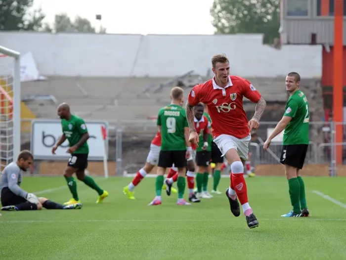 Framed Print : Aden Flint's Thrilling Goal: Bristol City's Triumph Over Scunthorpe United, September 6, 2014 Framed Print : Aden Flint's Thrilling Goal: Bristol City's Triumph Over Scunthorpe United, September 6, 2014