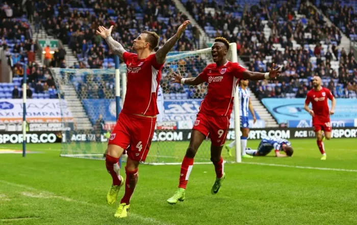Framed Print : Aden Flint's Thrilling Goal Celebration: Bristol City's Historic First at Wigan Athletic, Sky Bet Championship (March 11, 2017) Framed Print : Aden Flint's Thrilling Goal Celebration: Bristol City's Historic First at Wigan Athletic, Sky Bet Championship (March 11, 2017)