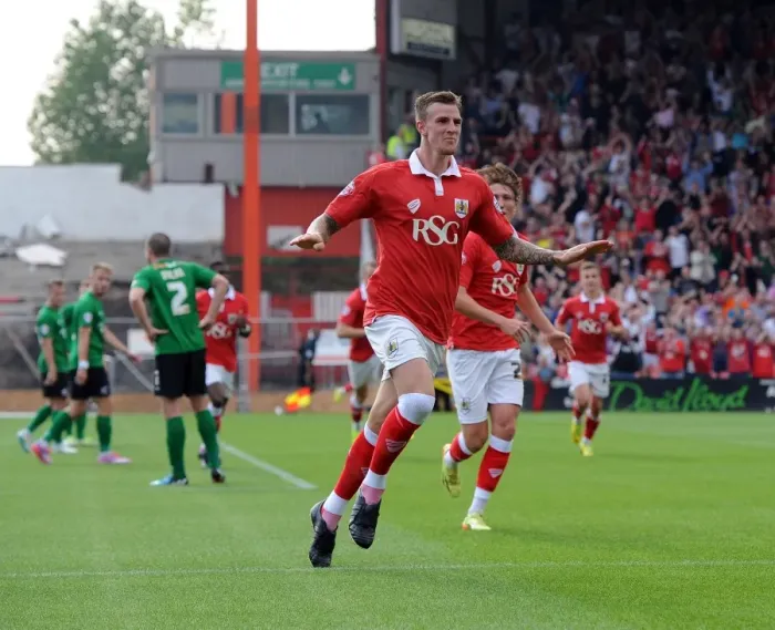 Framed Print : Aden Flint's Thrilling Goal Celebration: Bristol City's Victory Over Scunthorpe United, September 6, 2014 Framed Print : Aden Flint's Thrilling Goal Celebration: Bristol City's Victory Over Scunthorpe United, September 6, 2014