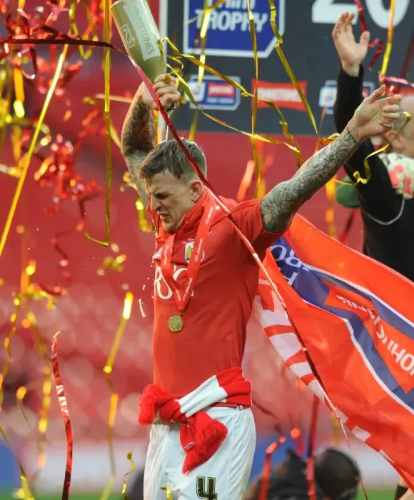 Framed Print : Aden Flint's Triumph: Bristol City's Johnstone Paint Trophy Victory at Wembley, 2015