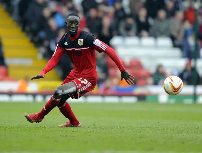 Framed Print : Adomah in Action: Bristol City vs Middlesbrough, Ashton Gate, 2013