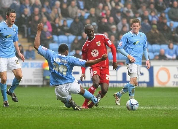 Adomah Penalty Drama: Coventry's Cameron Fouls Bristol City's Star in Championship Clash at Ricoh Arena (05 / 03 / 2011)