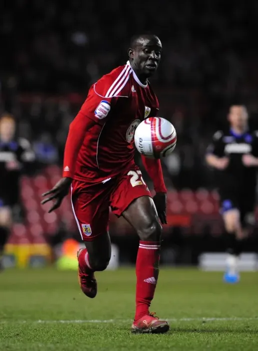 Framed Print : Adomah Scores: Bristol City vs Portsmouth, Championship Match at Ashton Gate Stadium (08 / 03 / 2011)