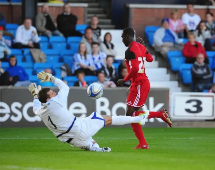 Framed Print : Adomah Scores the Opener: Kilmarnock vs. Bristol City, 2012 Framed Print : Adomah Scores the Opener: Kilmarnock vs. Bristol City, 2012