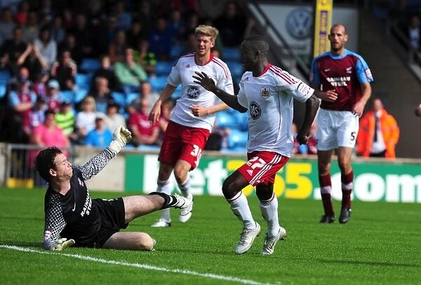 Adomah Scores Opening Goal: Scunthorpe United vs. Bristol City, Championship 2010