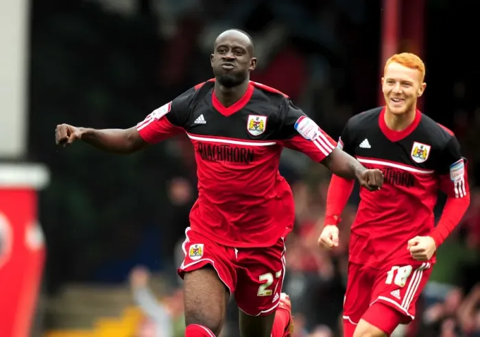 Framed Print : Adomah and Taylor: Celebrating a Championship Goal for Bristol City (2012) Framed Print : Adomah and Taylor: Celebrating a Championship Goal for Bristol City (2012)