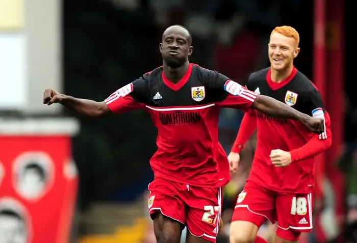 Framed Print : Adomah and Taylor's Jubilant Moment: Championship Clash between Bristol City and Blackburn Rovers at Ashton Gate Stadium, 2012 Framed Print : Adomah and Taylor's Jubilant Moment: Championship Clash between Bristol City and Blackburn Rovers at Ashton Gate Stadium, 2012