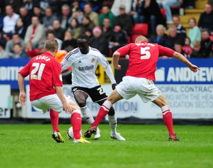 Framed Print : Adomah vs Morrison and Gower: Intense Battle at The Valley, Charlton Athletic vs Bristol City, 2013