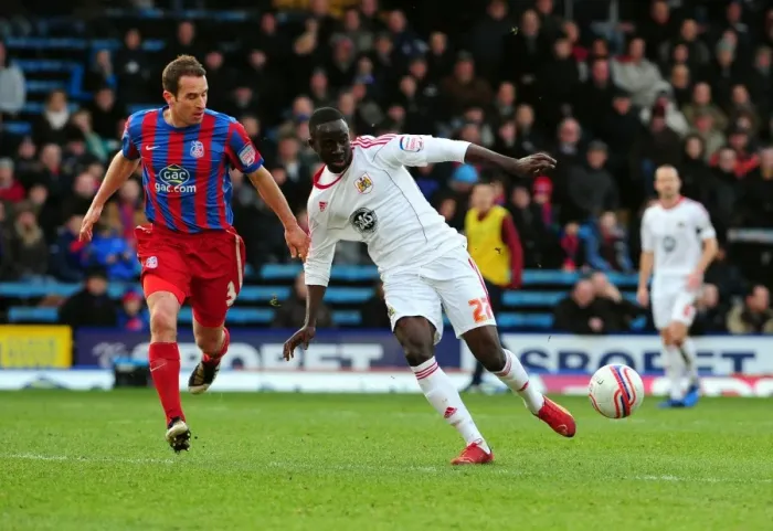 Framed Print : Adomah vs. Wright: A Championship Battle for Ball Possession (2011) - Crystal Palace vs. Bristol City (Selhurst Park)
