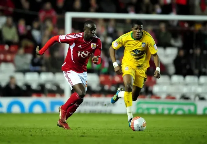 Framed Print : Adomah vs Zaha: Intense Battle Between Bristol City's Albert Adomah and Crystal Palace's Wilfried Zaha in 2012 Championship Clash