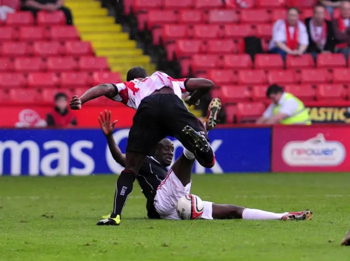 Framed Print : Adomah's Battle: Sheffield United vs. Bristol City, Championship Clash, April 2011