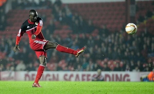 Adomah's Dramatic Free Kick Hits the Post: Bristol City vs. Burnley, Championship 2012