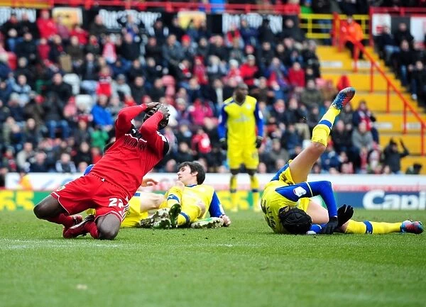 Adomah's Frustration: Missed Opportunity for Bristol City Against Sheffield Wednesday (01-04-2013)